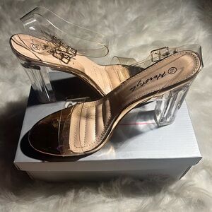 Fashionnova The Glass Slipper Heel Rose Gold